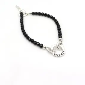 GRAD MMXXIII (2023) Collection: Silver Link & Onyx Stone Grad Bracelet