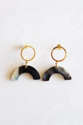 Hanh Tinh Geo Icon Buffalo Horn Post Earrings