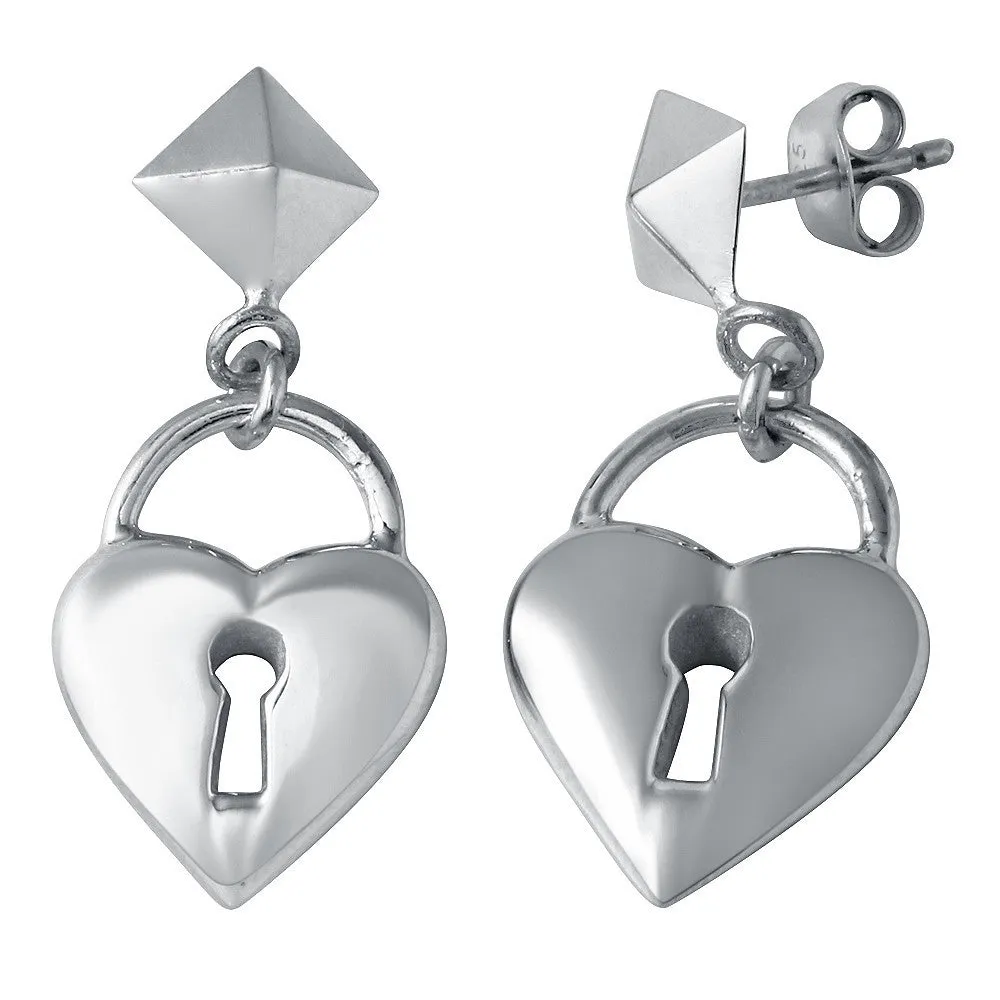 Heart Padlock Earrings