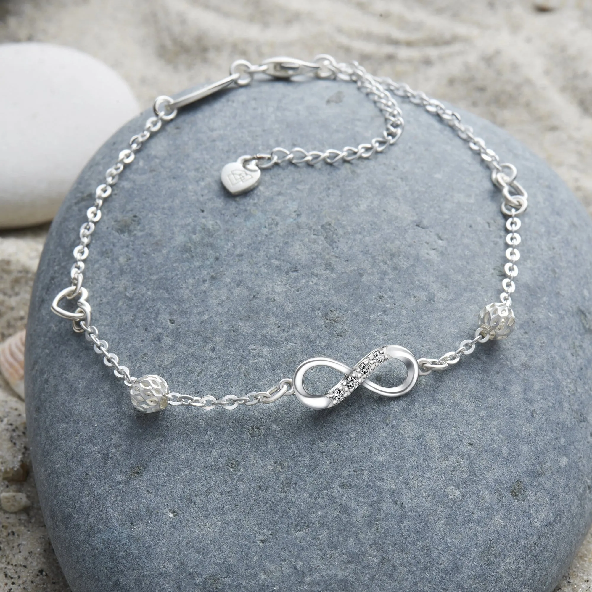 Infinity Ankle Bracelet Sterling Silver