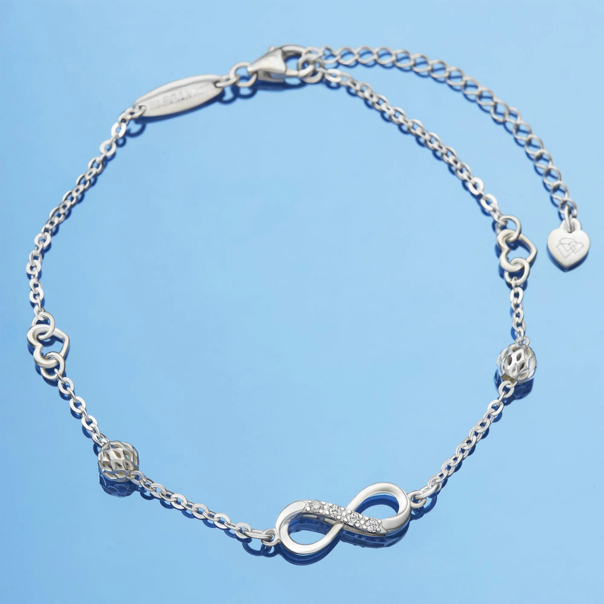 Infinity Ankle Bracelet Sterling Silver