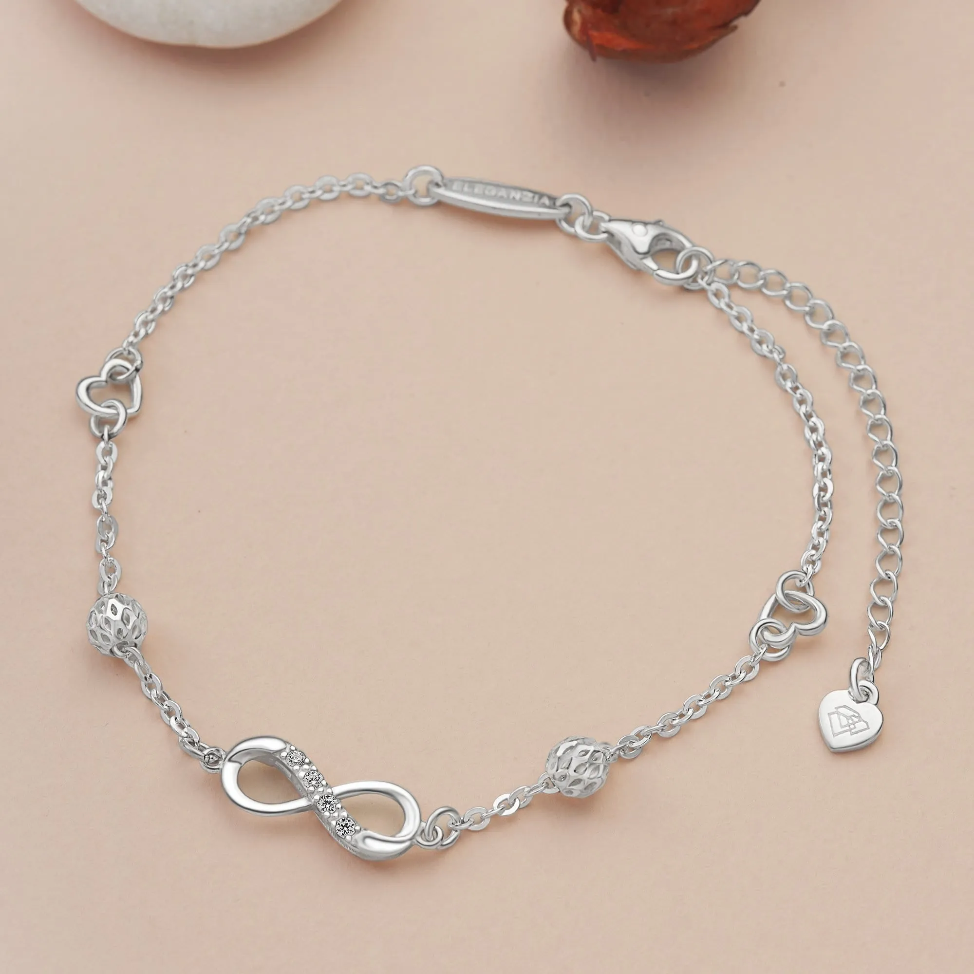 Infinity Ankle Bracelet Sterling Silver