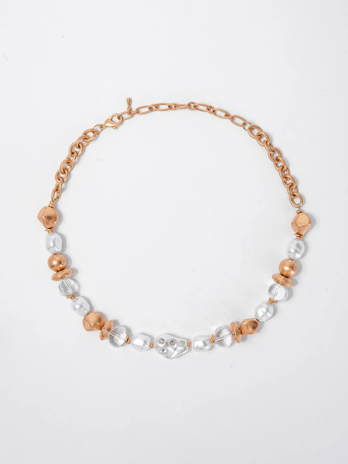 Isabella Mix Beaded Pearl Choker Necklace