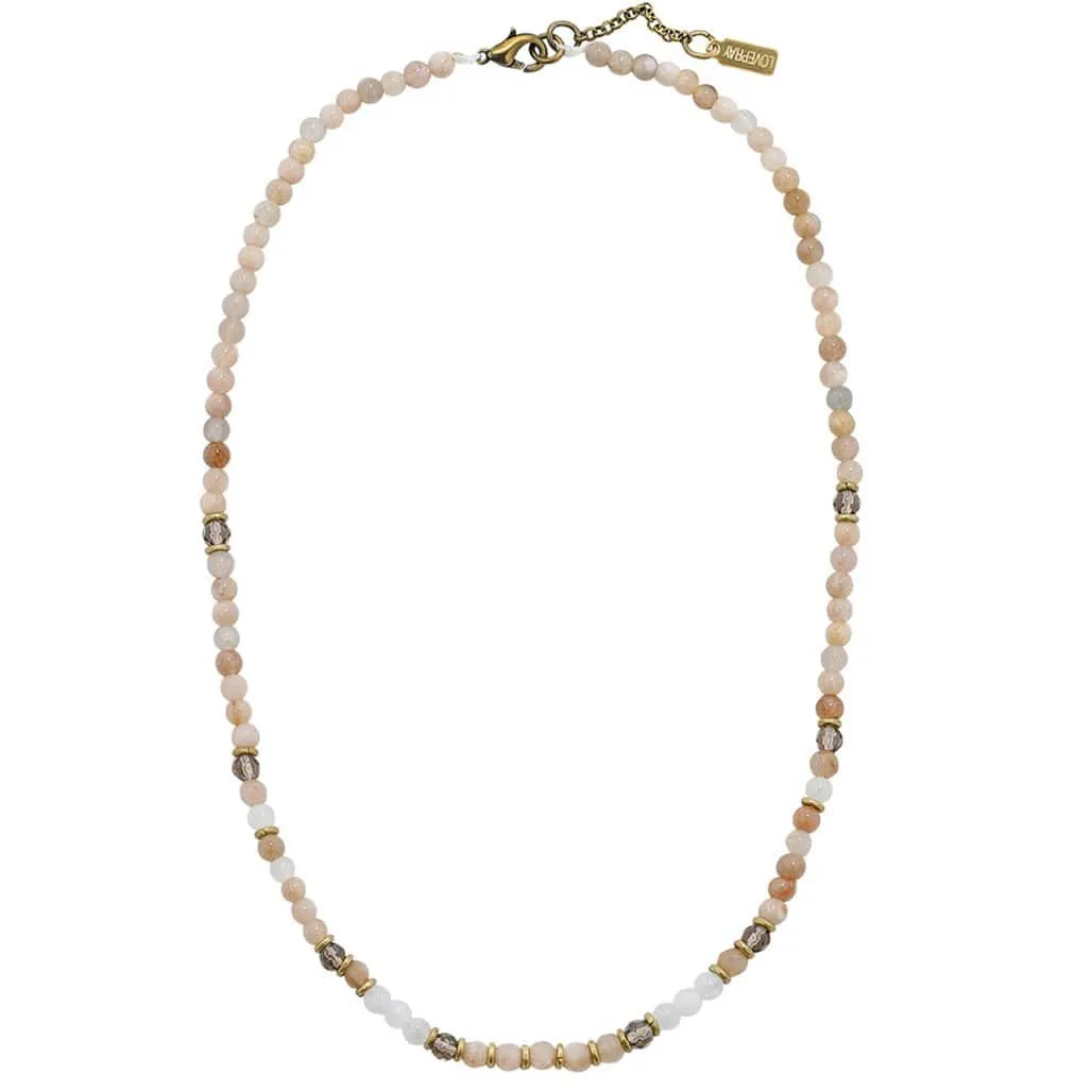 Joy and Intuition Moonstone and Smoky Quartz Delicate Necklace