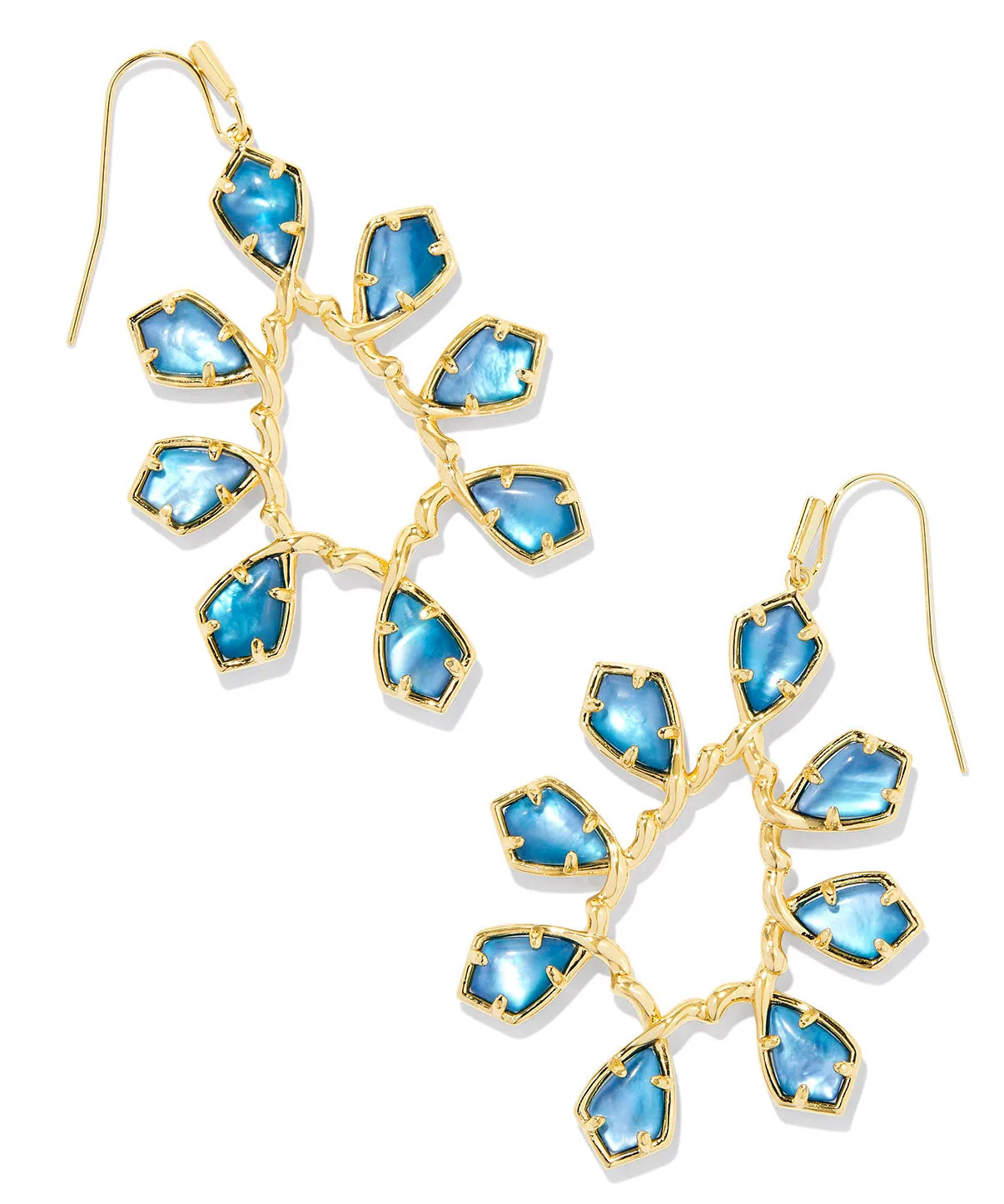 Kendra Scott Camry Open Frame Earrings - Gold/Indigo Watercolor OR Gold/Azalea Illusion