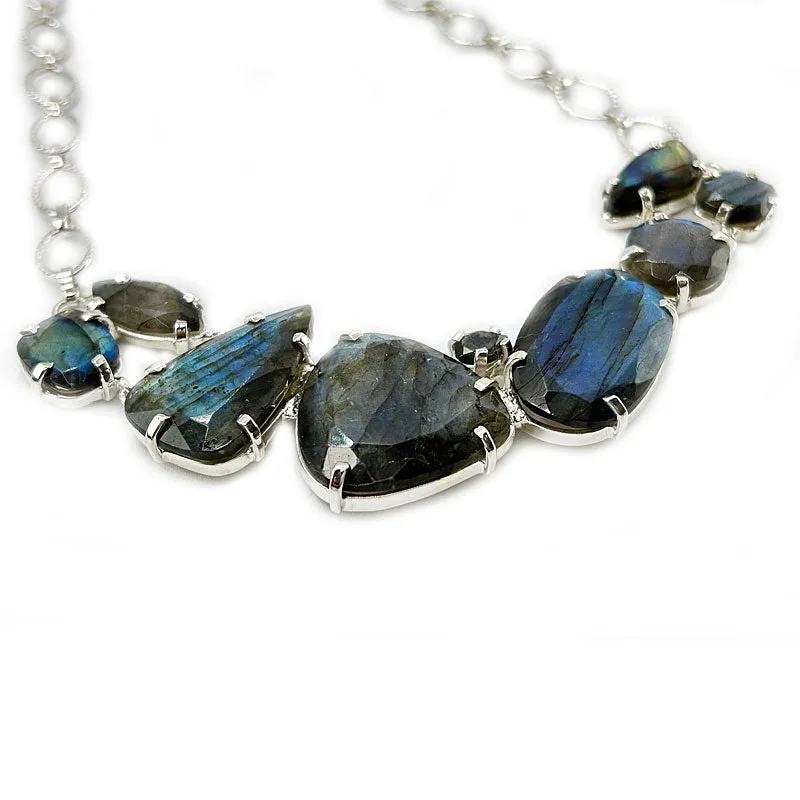 Labradorite Chunky Gemstone Bohemian Necklace