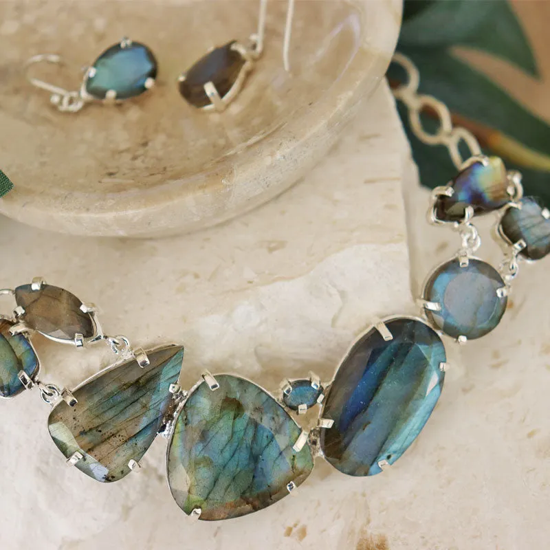 Labradorite Chunky Gemstone Bohemian Necklace