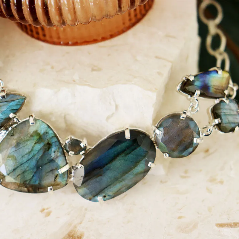 Labradorite Chunky Gemstone Bohemian Necklace