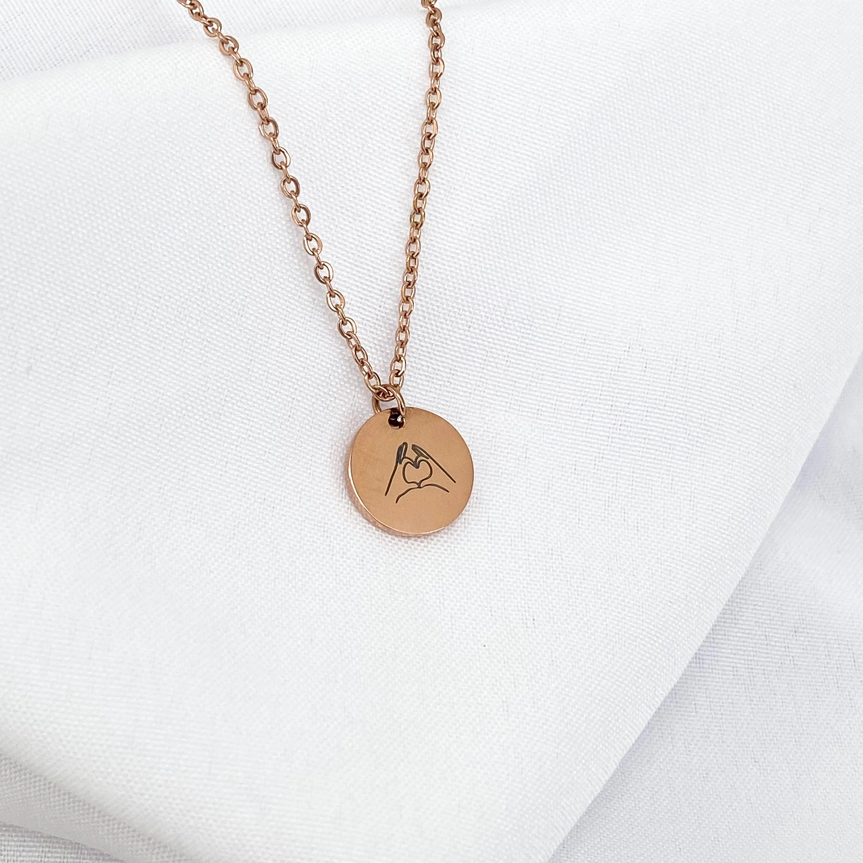 Love Hands Pendant Necklace ( 14k Gold / Rose Gold)