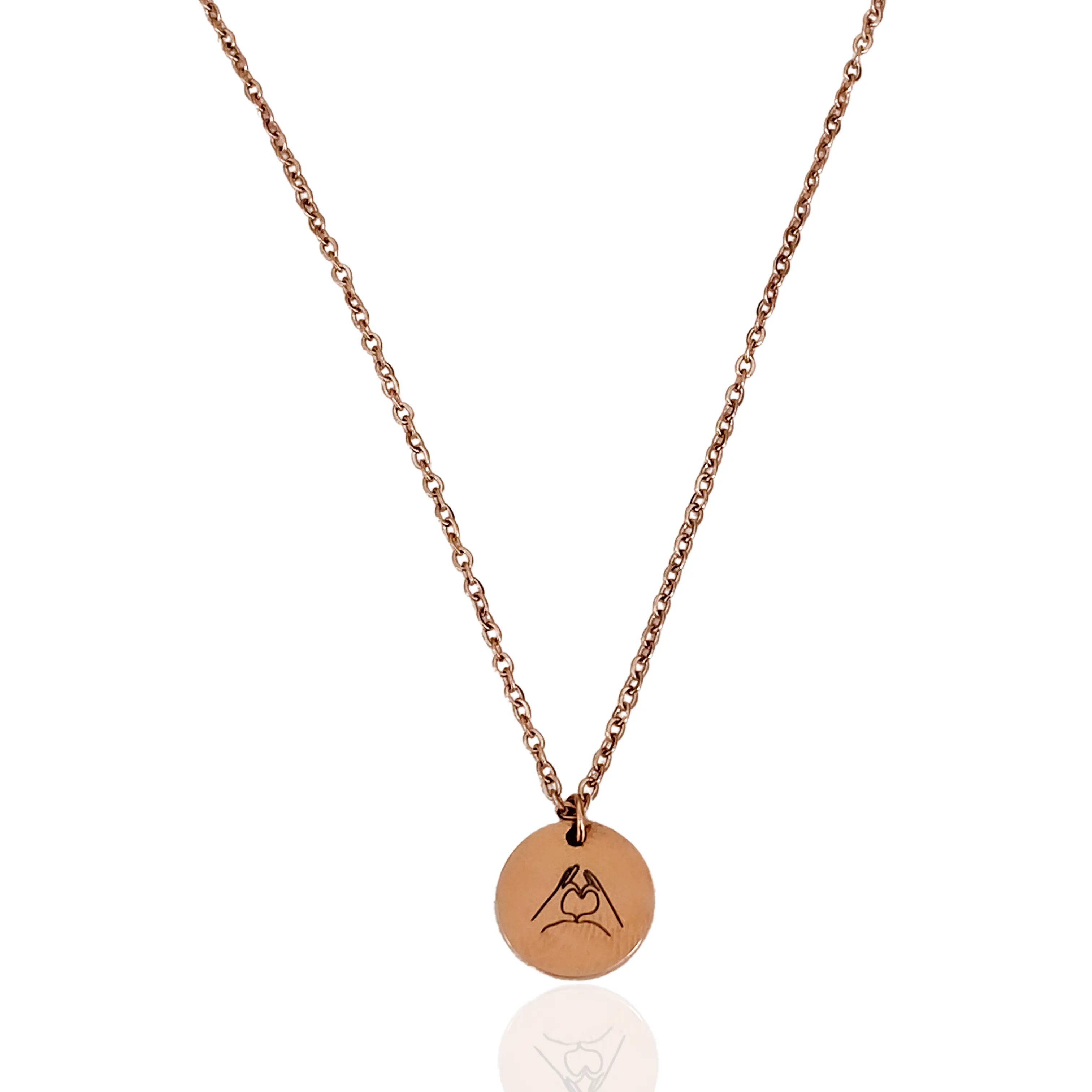 Love Hands Pendant Necklace ( 14k Gold / Rose Gold)