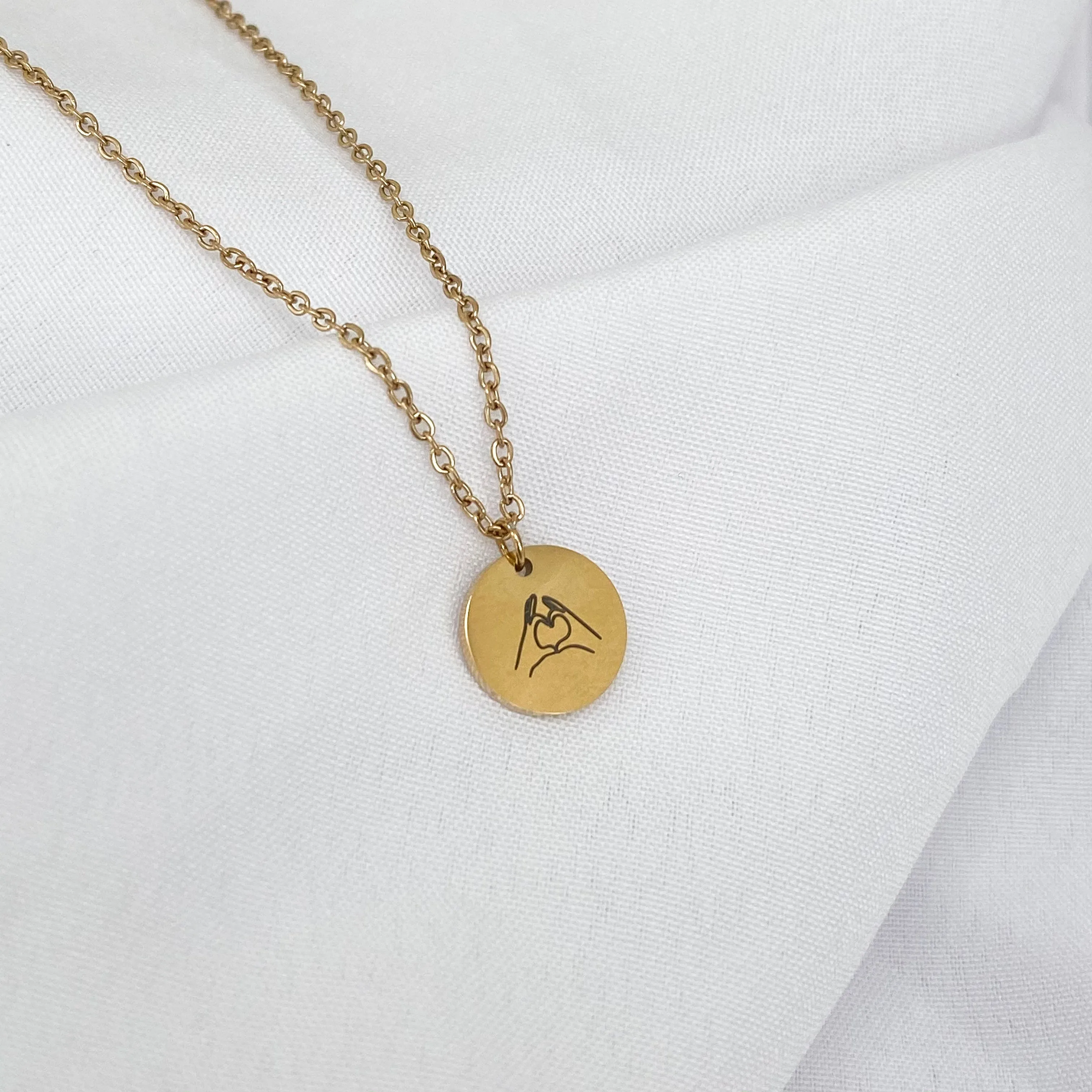 Love Hands Pendant Necklace ( 14k Gold / Rose Gold)