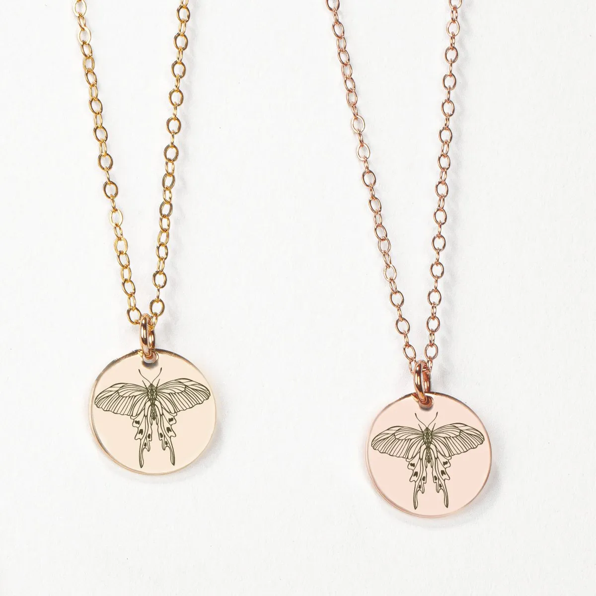 Luna Moth Disc Necklace