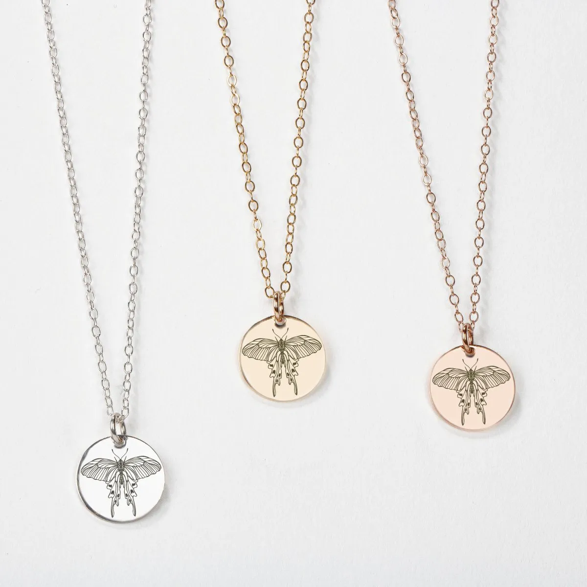 Luna Moth Disc Necklace