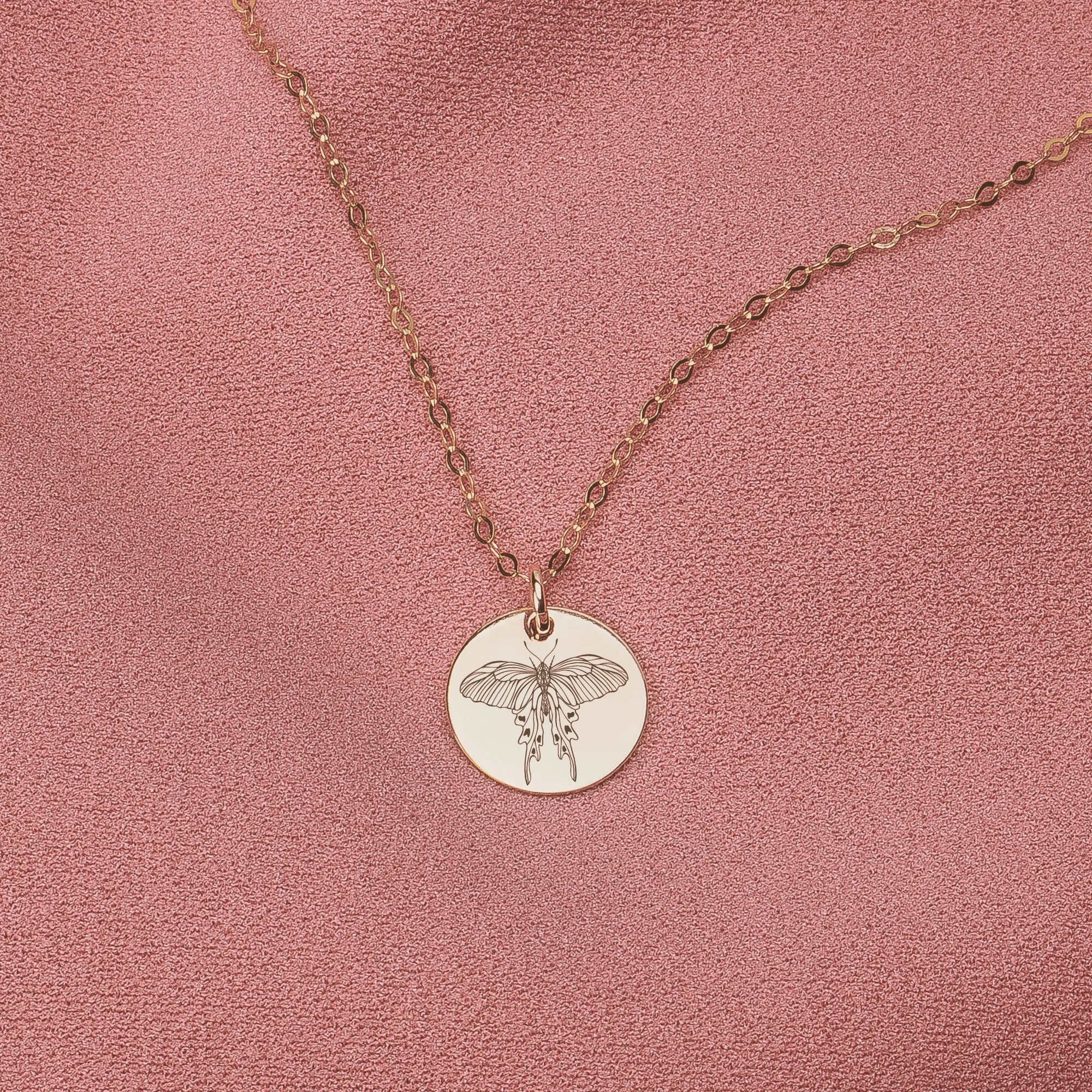 Luna Moth Disc Necklace