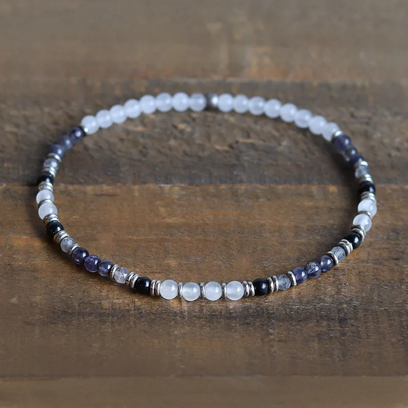 Miracles Selenite and Shungite Anklet