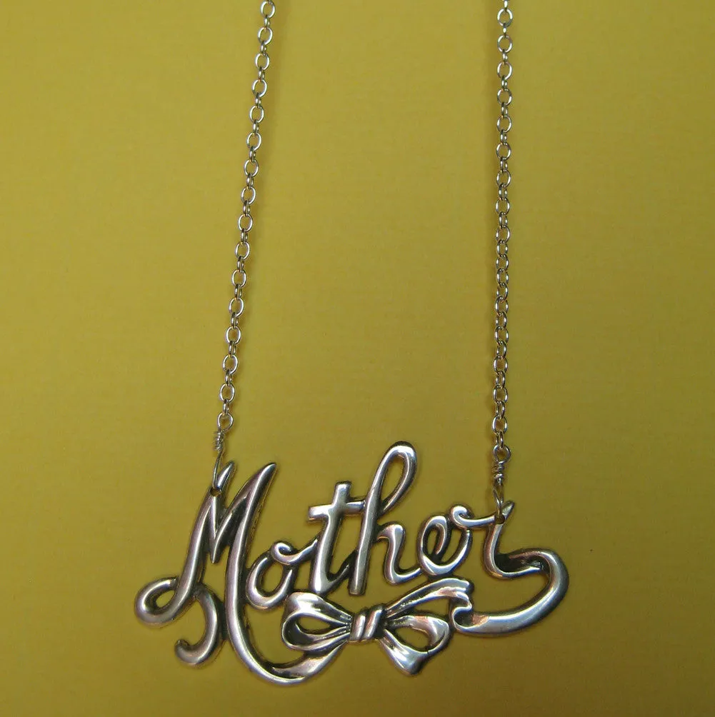 Mother in Script Necklace