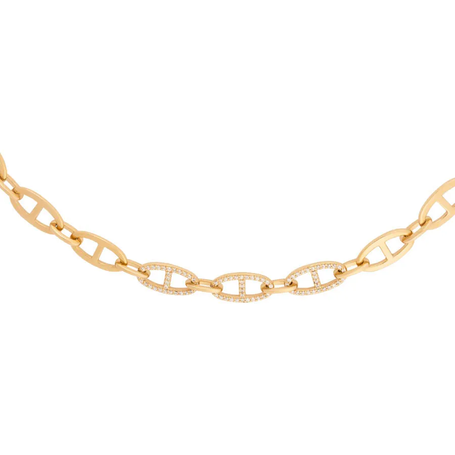 Multi Link Anchor 14K Gold Vermeil Chain Necklace