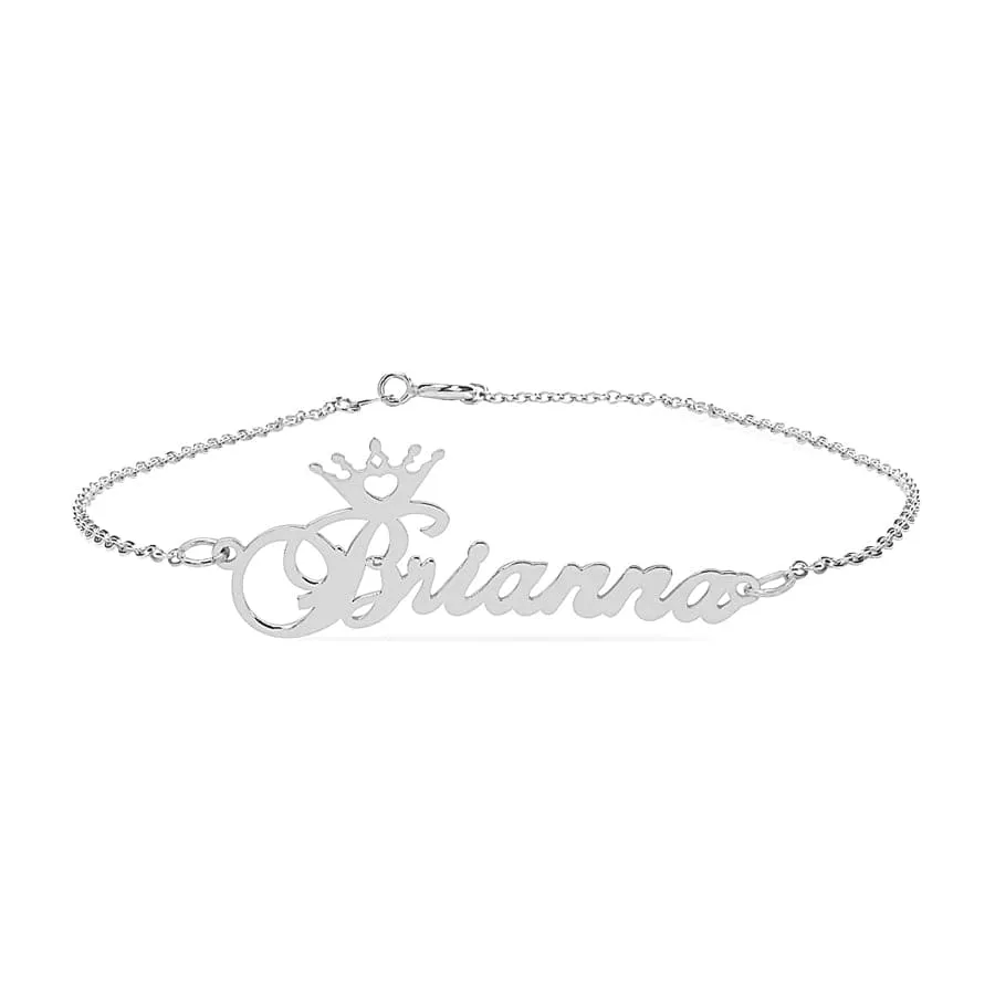 Name Crown Link Anklet