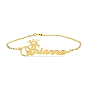 Name Crown Link Anklet