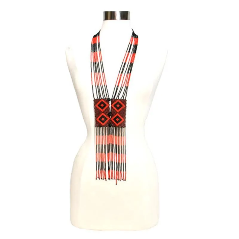 Ndebele Beaded Unisex Tie Necklace 04