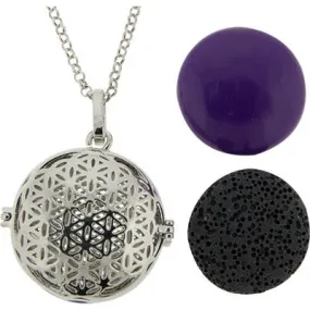 Pendant, Harmony Lava Stone - Flower of Life