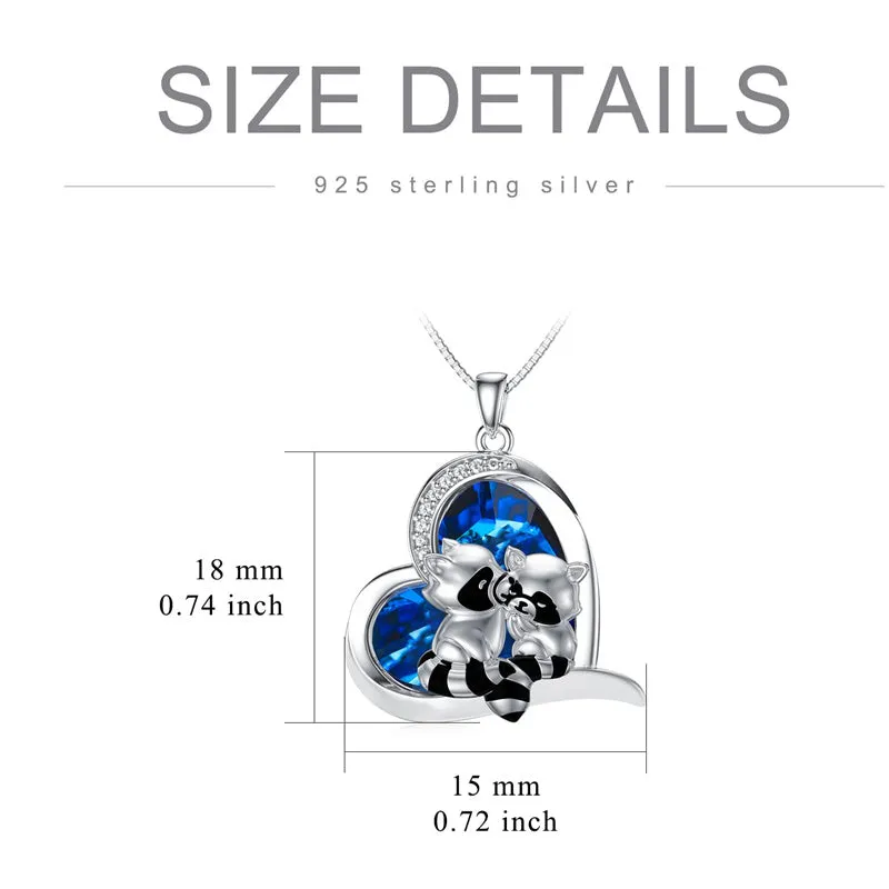 Raccoon Necklace 925 Sterling Silver  Raccoon Necklaces Raccoon Jewelry Gifts for Women Teen Girls