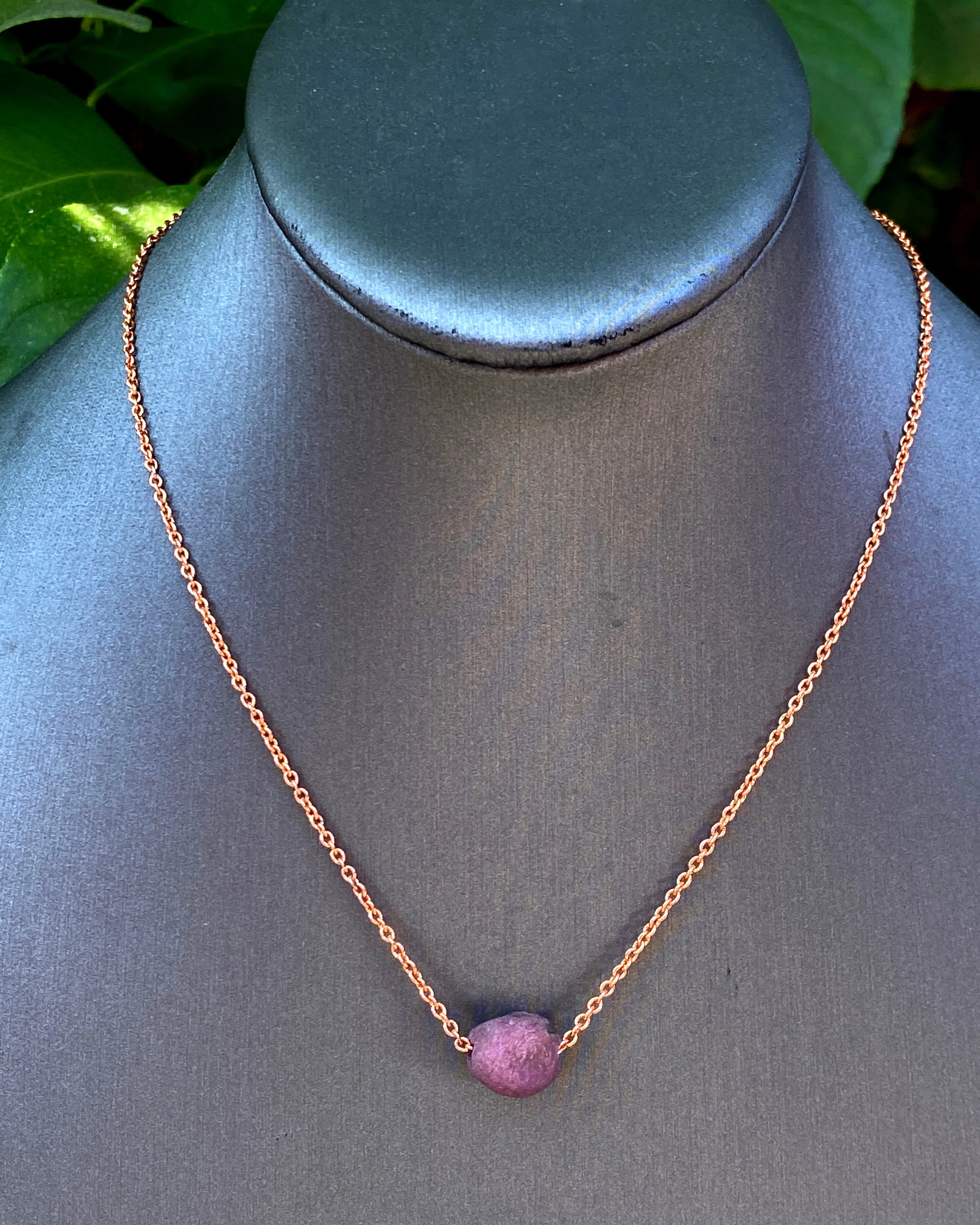 Raw Ruby Choker Necklace