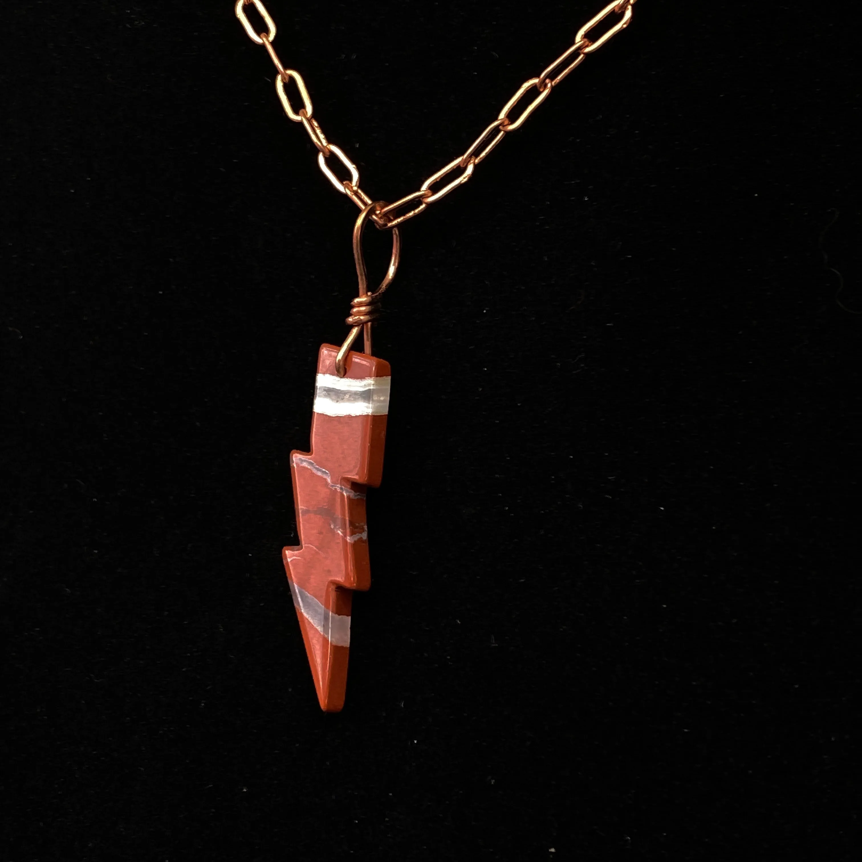 Red Jasper Thunder Bolt Necklace