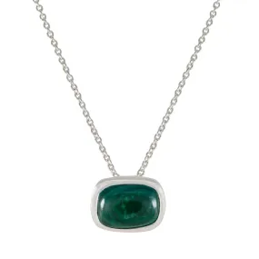 Riyo Alluring Gems Octagon Cabochon Green Malachite Solid Silver Pendant Gift For Easter Sunday