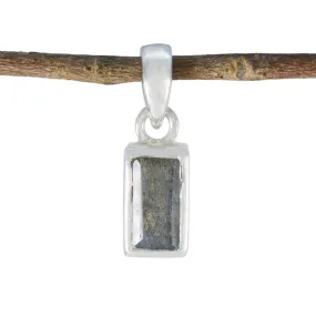 Riyo Beaut Gemstone Baguette Faceted Gray Labradorite Sterling Silver Pendant Gift For Women