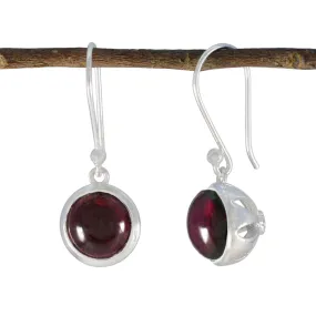 Riyo Beguiling 925 Sterling Silver Earring For Sister Garnet Earring Bezel Setting Red Earring Dangle Earring