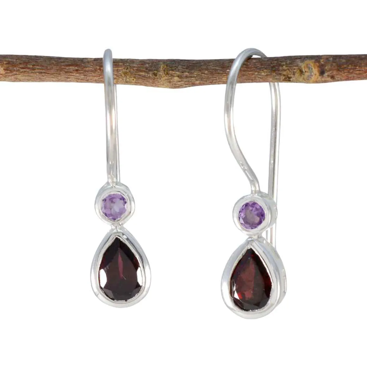 Riyo Divine 925 Sterling Silver Earring For Female Multi Earring Bezel Setting Multi Earring Dangle Earring