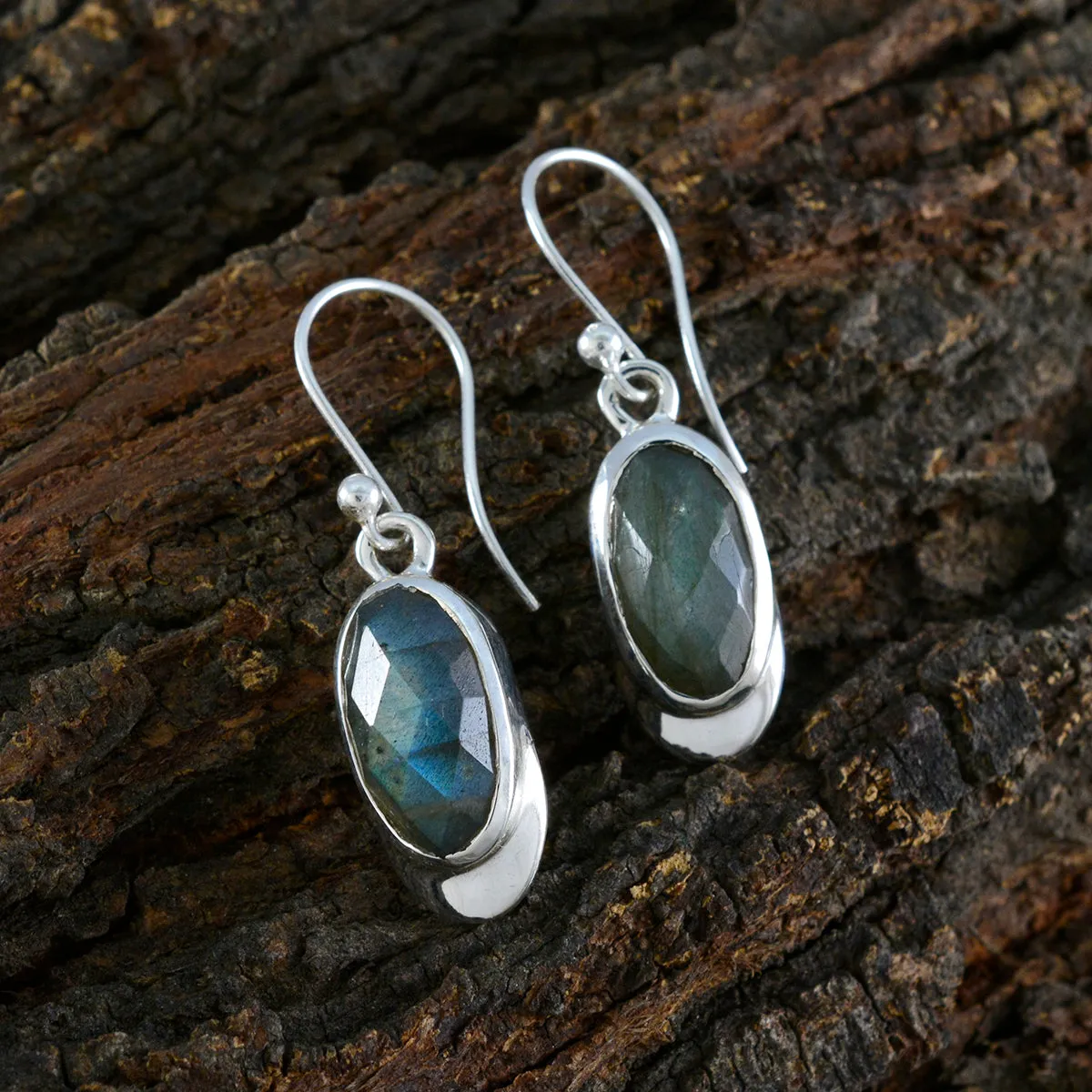 Riyo Divine Sterling Silver Earring For Sister Labradorite Earring Bezel Setting Multi Earring Dangle Earring