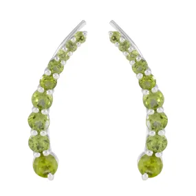 Riyo Fanciable 925 Sterling Silver Earring For Demoiselle Peridot Earring Bezel Setting Green Earring Ear Cuff Earring