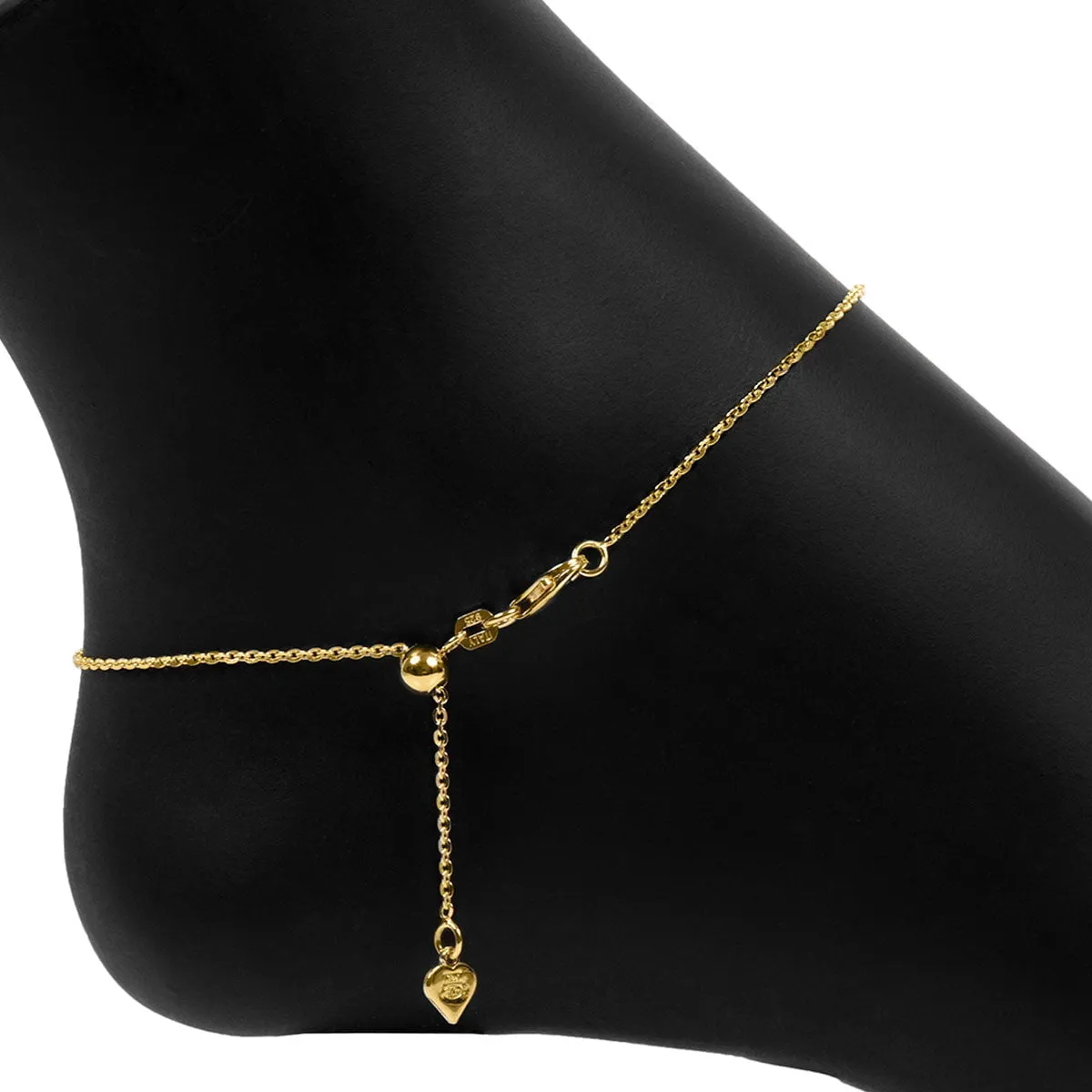 Roma Crescent Moon Charm Adjustable Anklet