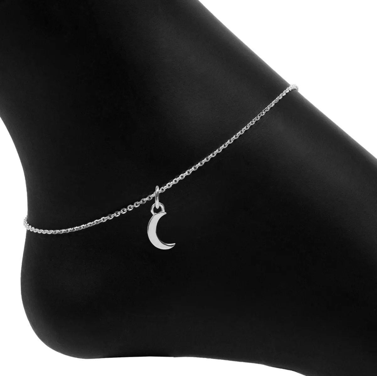 Roma Crescent Moon Charm Adjustable Anklet