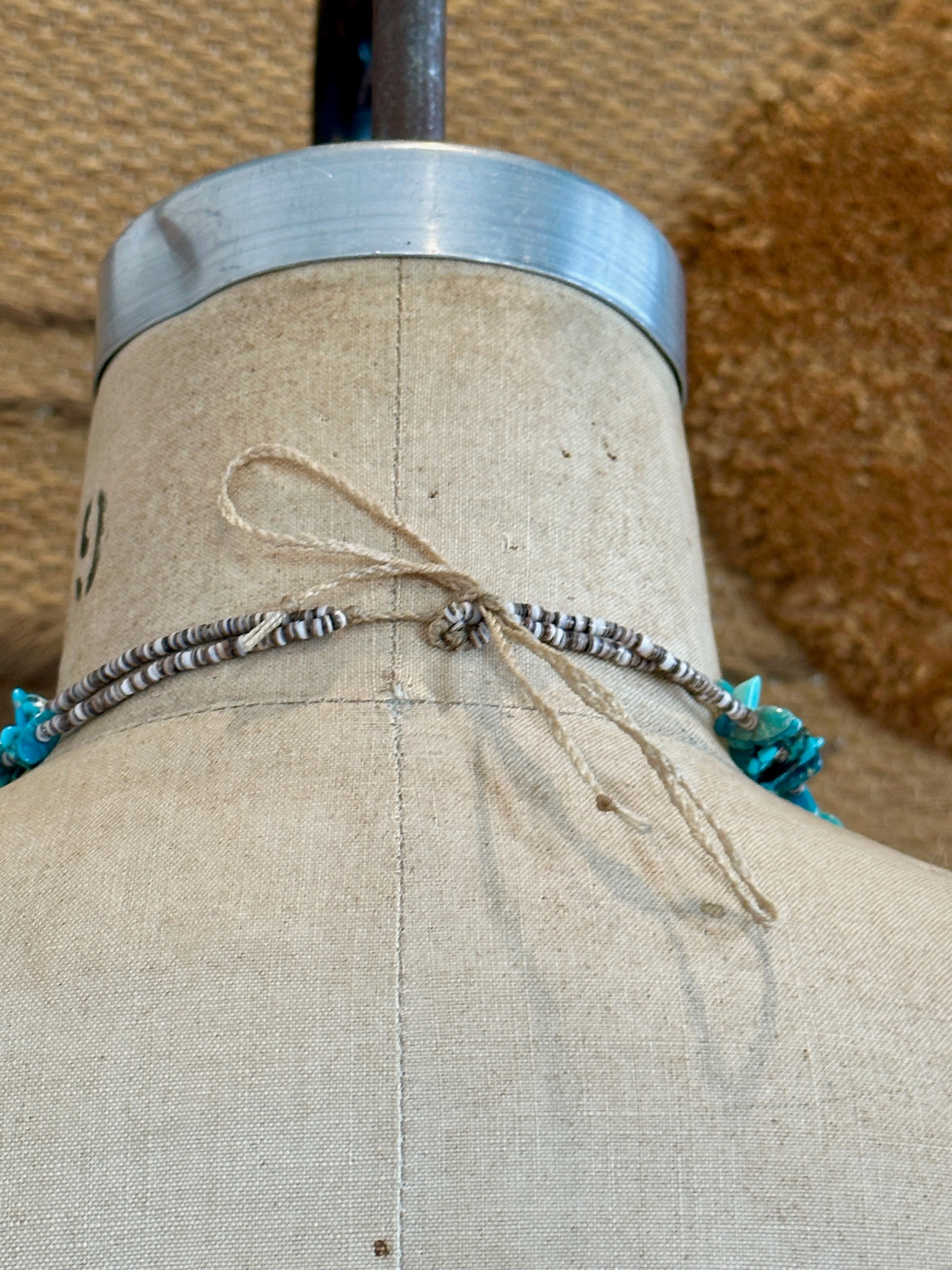 SANTO DOMINGO PUEBLO Turquoise & Spiny Oyster Jacla Necklace