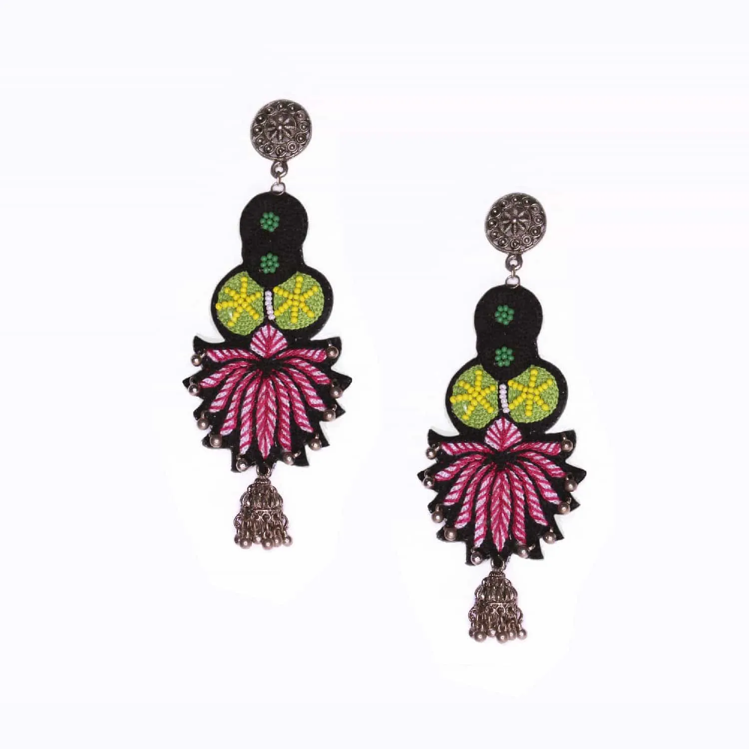 Saroj Pink Embroidered Earring