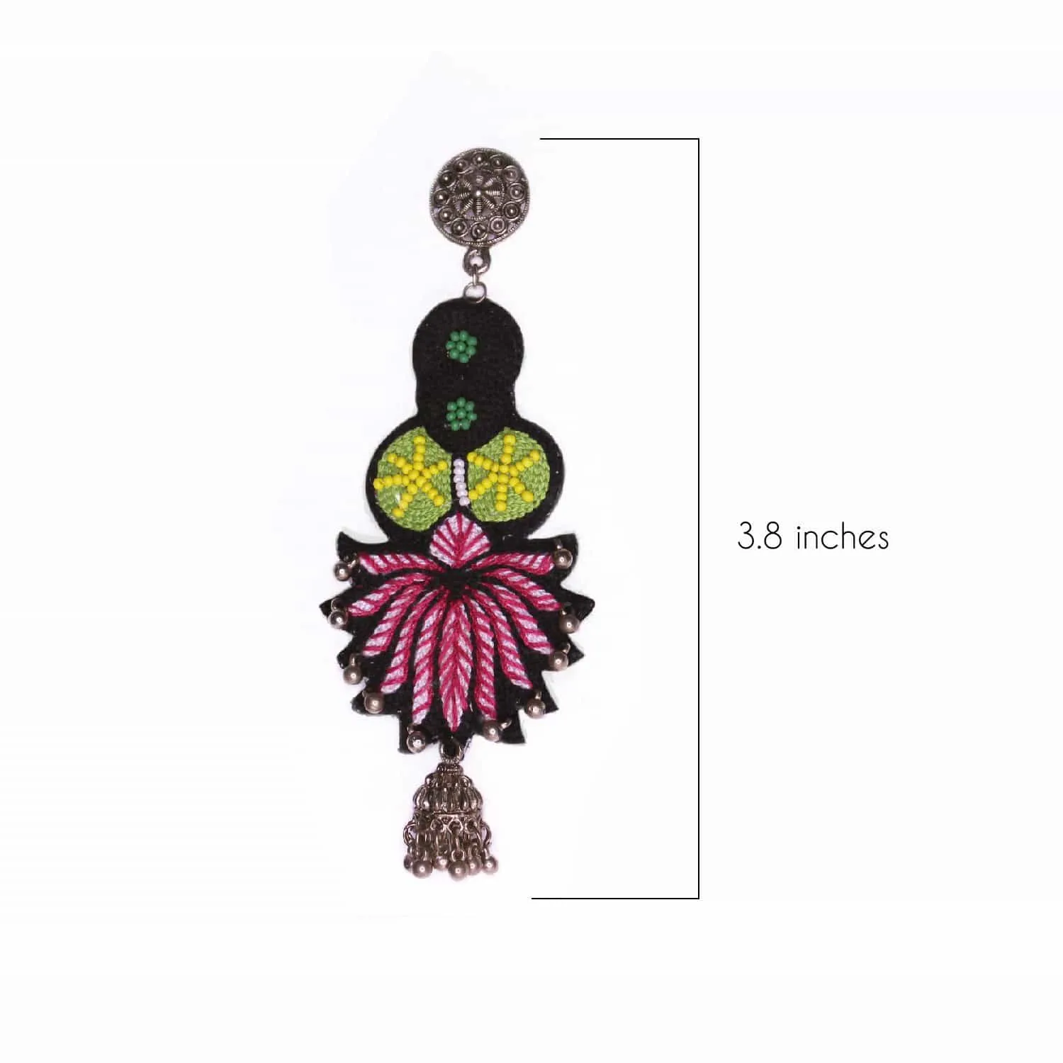 Saroj Pink Embroidered Earring