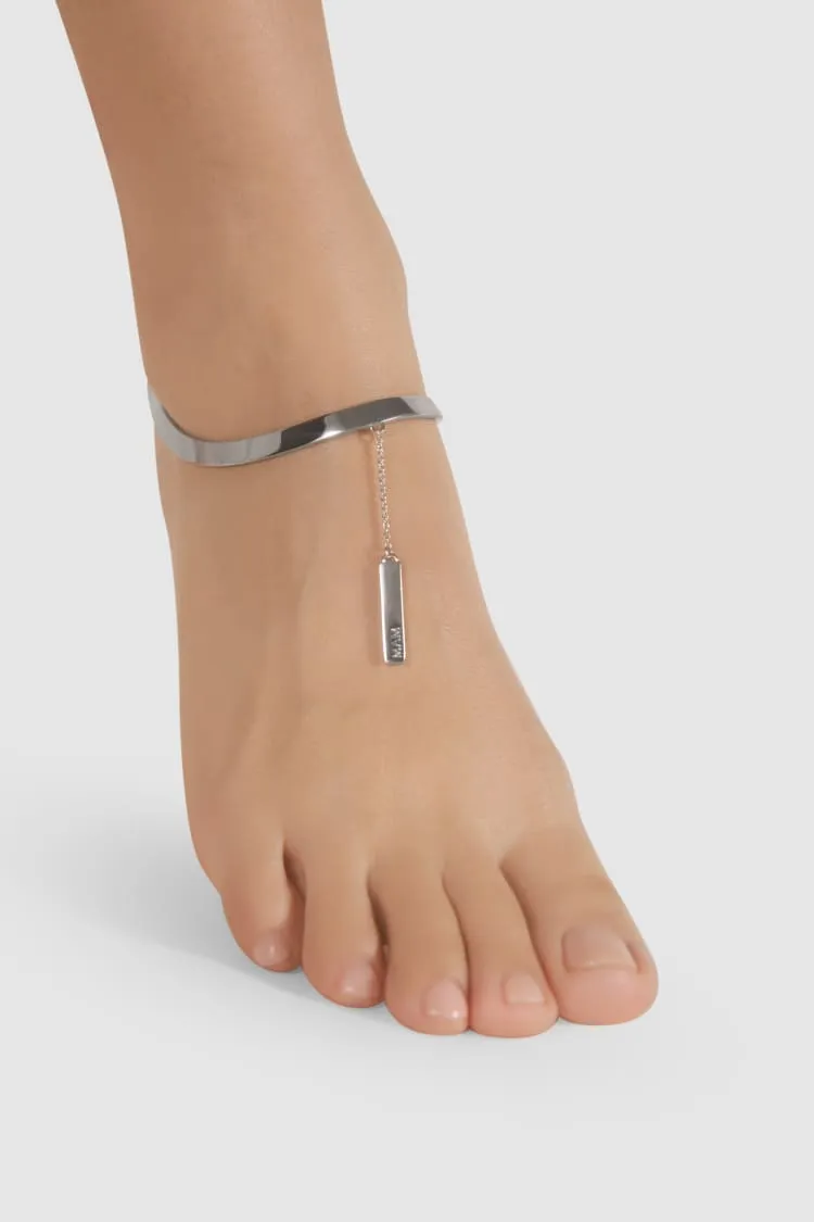 Silver anklet bracelet with chain