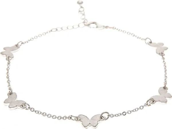 Silver Butterfly Chain Anklet