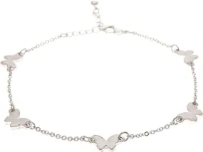 Silver Butterfly Chain Anklet