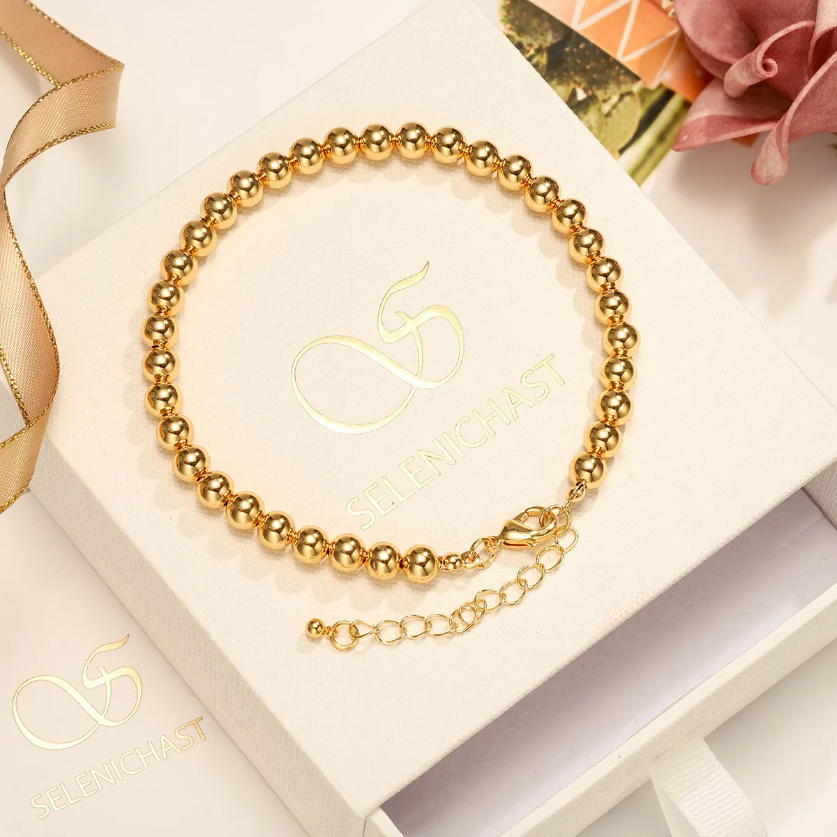 Simple Gold Ball Link Anklet