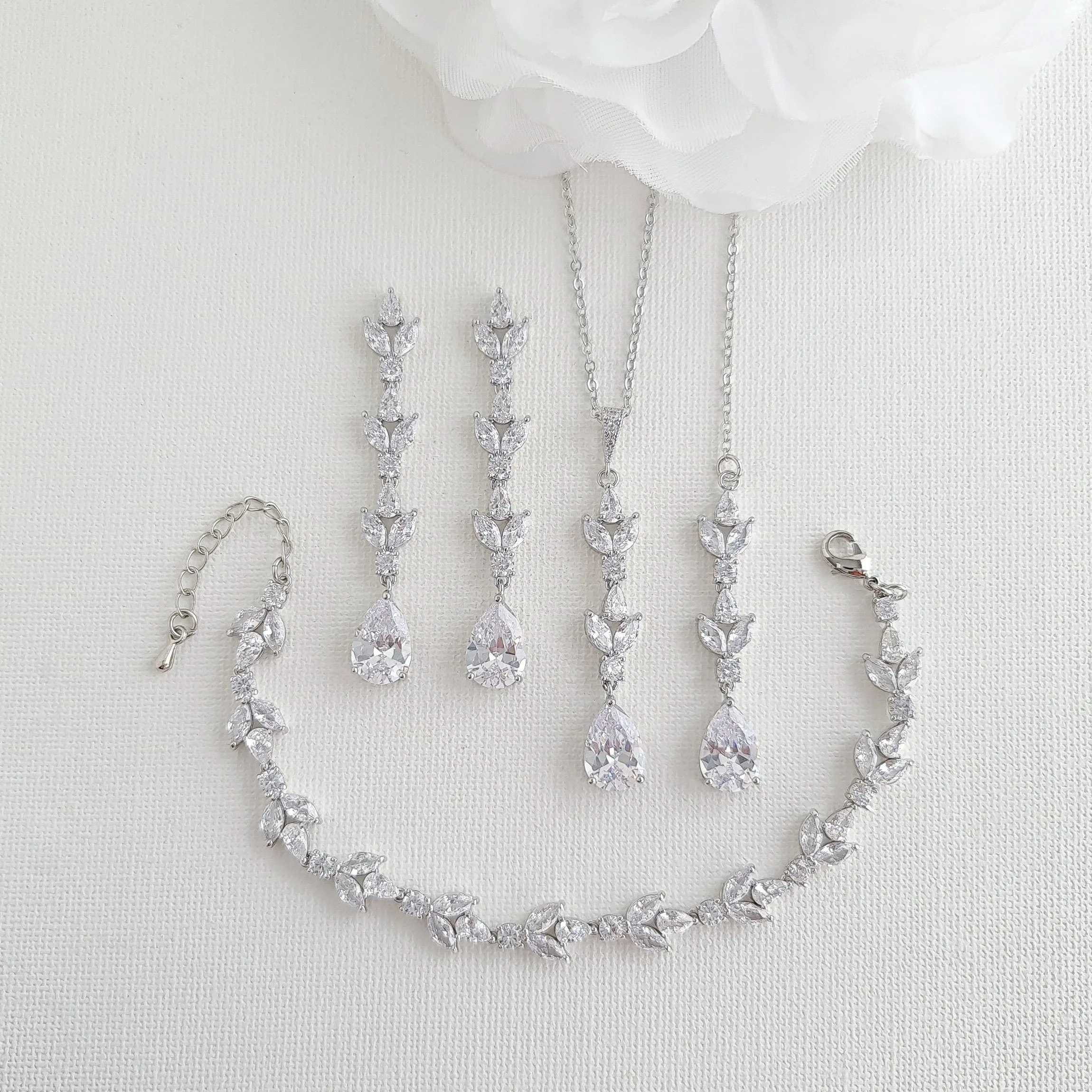 Simple Wedding Jewelry Set for The Bride-Anya