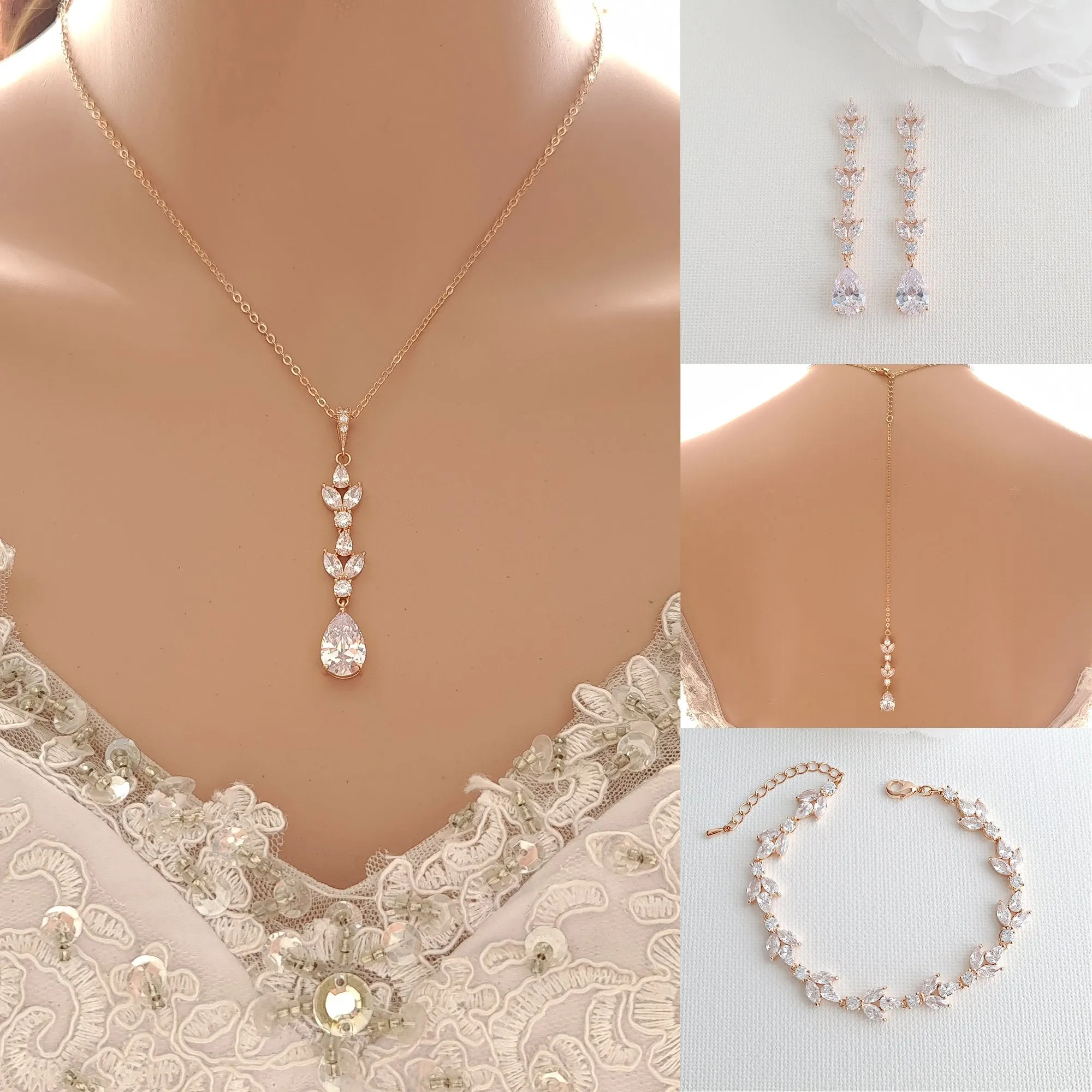 Simple Wedding Jewelry Set for The Bride-Anya