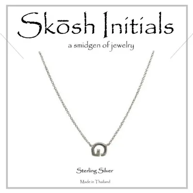 Skosh Sideways Initial Necklace-Silver