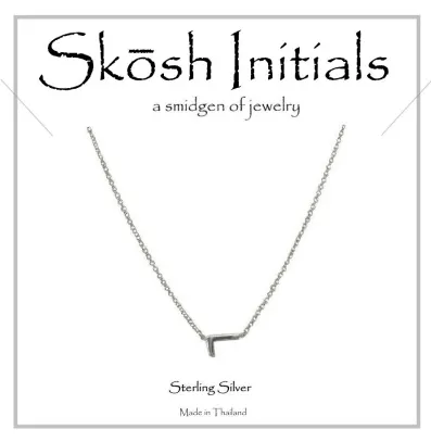 Skosh Sideways Initial Necklace-Silver