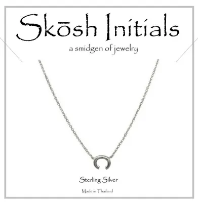 Skosh Sideways Initial Necklace-Silver