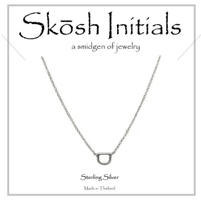 Skosh Sideways Initial Necklace-Silver