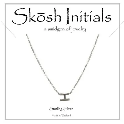 Skosh Sideways Initial Necklace-Silver